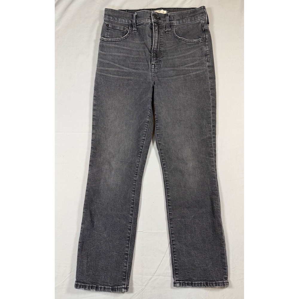 Madwell The Perfect Vintage Crop Jean 28 Faded Black High Rise Stretch Denim